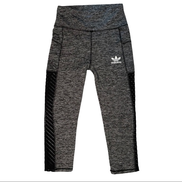 Adidas Grey Cropped Soft Yoga Running Pants Size Small 1307 - Picture 1 of 6